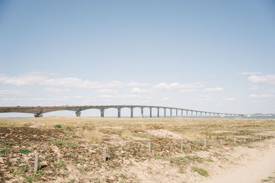 Bridge over river against sky