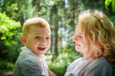 Portrait of smiling mother