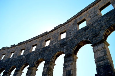 Low angle view of coliseum