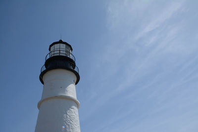 Low angle view of lighthouse against sky