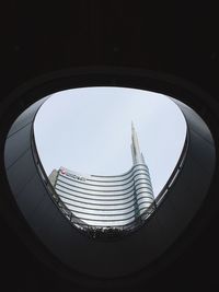 Low angle view of modern building against sky