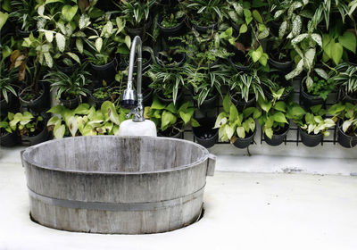 Outdoor sink with nature background