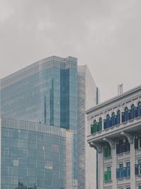 Low angle view of modern buildings against sky