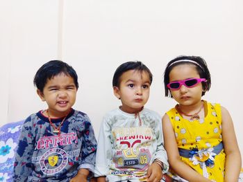 Portrait of cute siblings