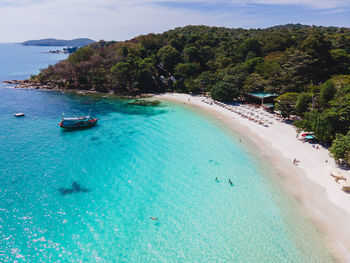 High angle view of beach