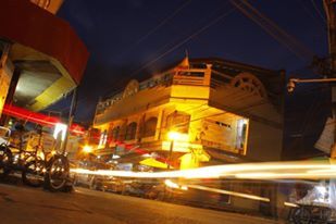 Illuminated city at night