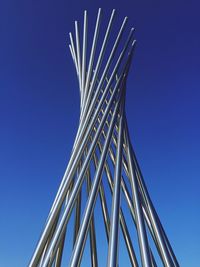 Low angle view of built structure against clear blue sky