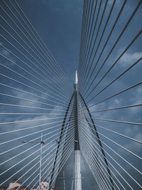 Low angle view of suspension bridge