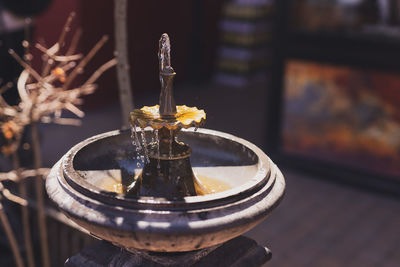 Close-up of coffee on table