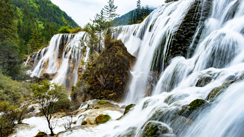 Beautiful pearl waterfall, jiuzhaigou national park, china.