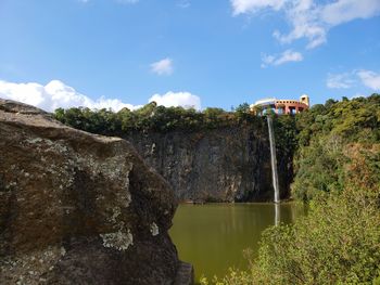 Scenic view of rocks against sky