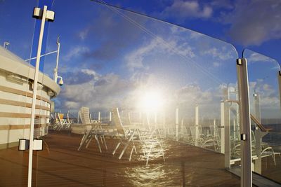 Bright sunlight on boat deck