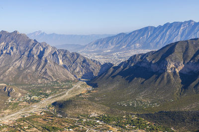 Scenic view of mountain range against sky