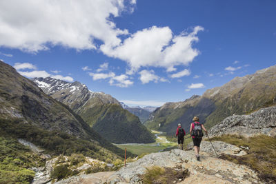 Tourists on mountain