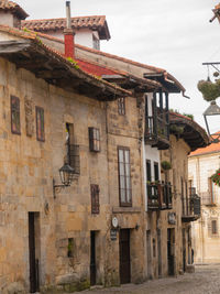 Low angle view of old building against sky