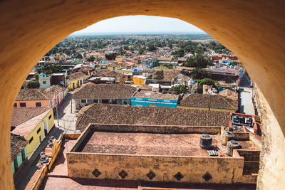 High angle view of townscape in city