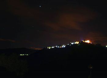 View of illuminated lights at night