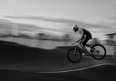 Man riding bicycle