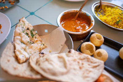 Close-up of food on table