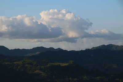 Low angle view of mountains against sky