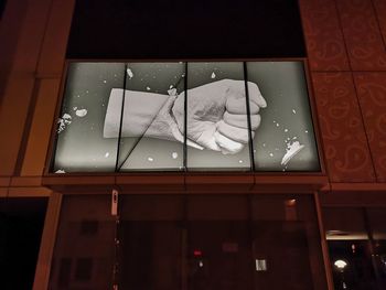 Low angle view of glass window