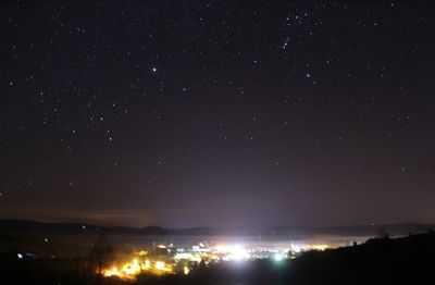 Scenic view of illuminated star field against sky at night