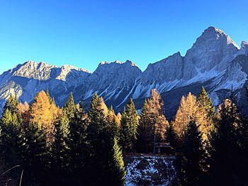 Scenic view of mountains against clear sky