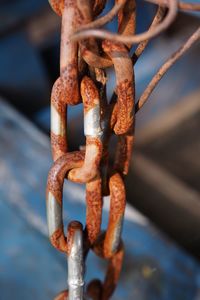 Close-up of rusty chain