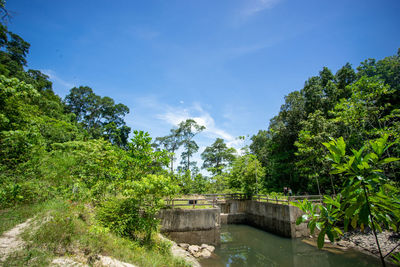 Bridge over river against sky