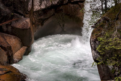 Water splashing in waterfall