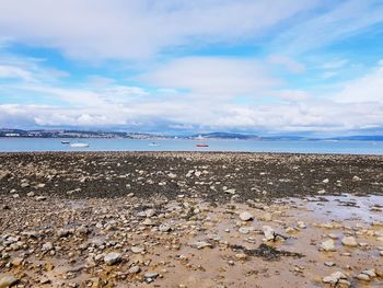 Scenic view of beach against sky