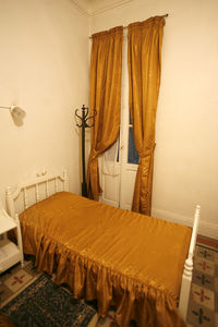 High angle view of bed at hotel