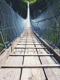 Surface level of footbridge on footpath