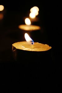 Close-up of illuminated candle