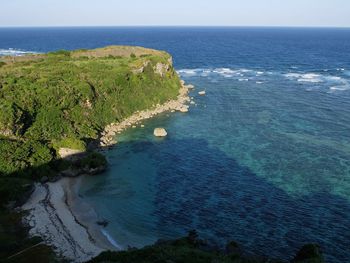 High angle view of sea against sky