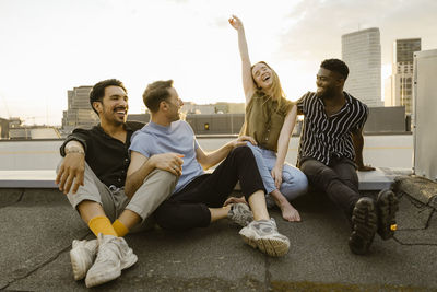 Friends sitting at home