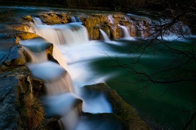 Scenic view of waterfall