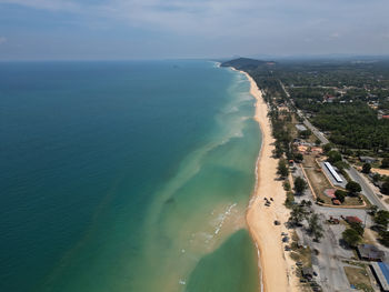 High angle view of beach