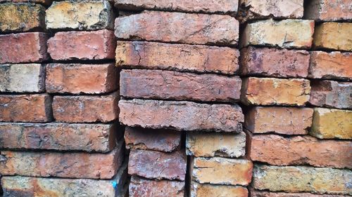 Full frame shot of stacked bricks