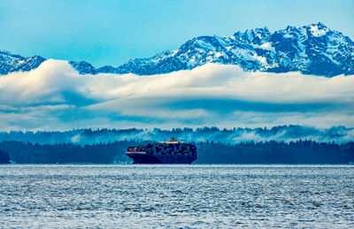 Olympic mountains and puget sound.