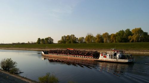 Scenic view of river against clear sky