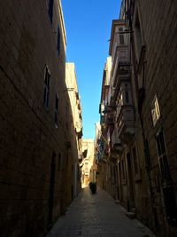 Narrow alley in city