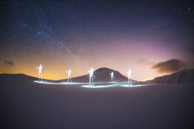 Scenic view of star field against sky at night