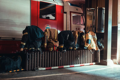 Rear view of people sitting in bus