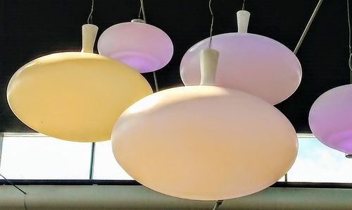 Low angle view of balloons hanging on ceiling