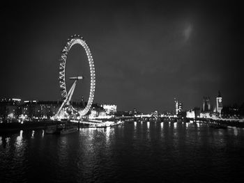 Illuminated city at night