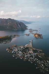 Aerial view of sea against sky