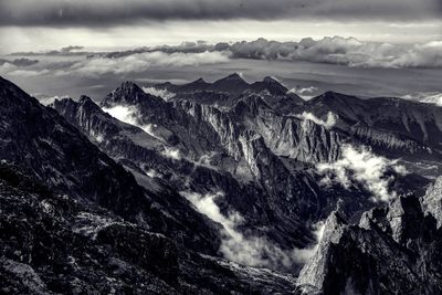 Scenic view of dramatic landscape against sky