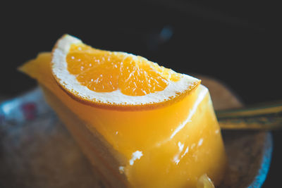 Close-up of orange on table