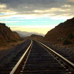 Railroad track at sunset